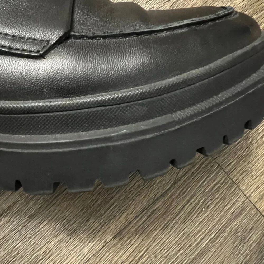 Leather Chunky Penny Loafers - Black - Picture 11 of 14